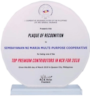 Simbayanan Top Premium Contributor in NCR 2018