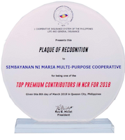 Simbayanan Top Premium Contributor in NCR 2018